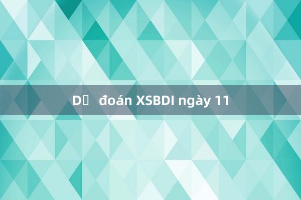 Dự đoán XSBDI ngày 11