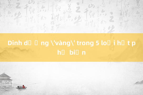 Dinh dưỡng 'vàng' trong 5 loại hạt phổ biến