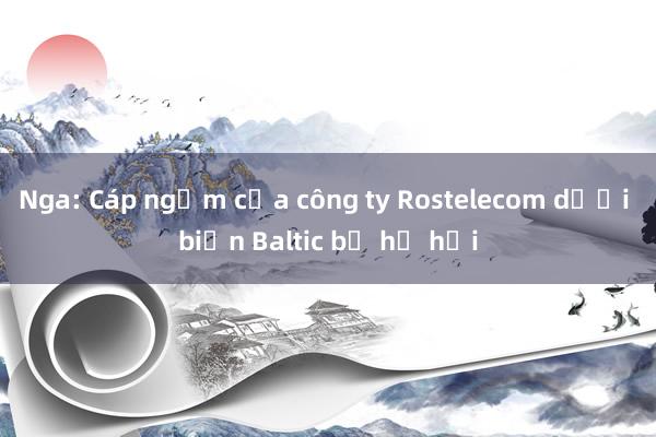 Nga: Cáp ngầm của công ty Rostelecom dưới biển Baltic bị hư hại